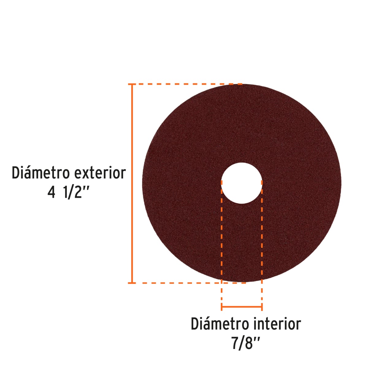 Disco lija 4-1/2´´ con respaldo de fibra, grano 120, Truper2