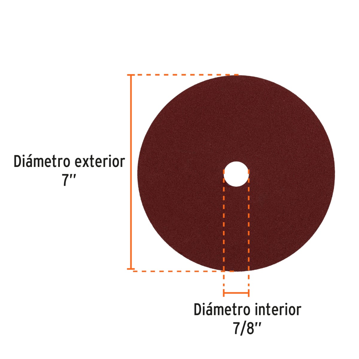 Disco de lija de 7´´ con respaldo de fibra, grano 120, Truper2