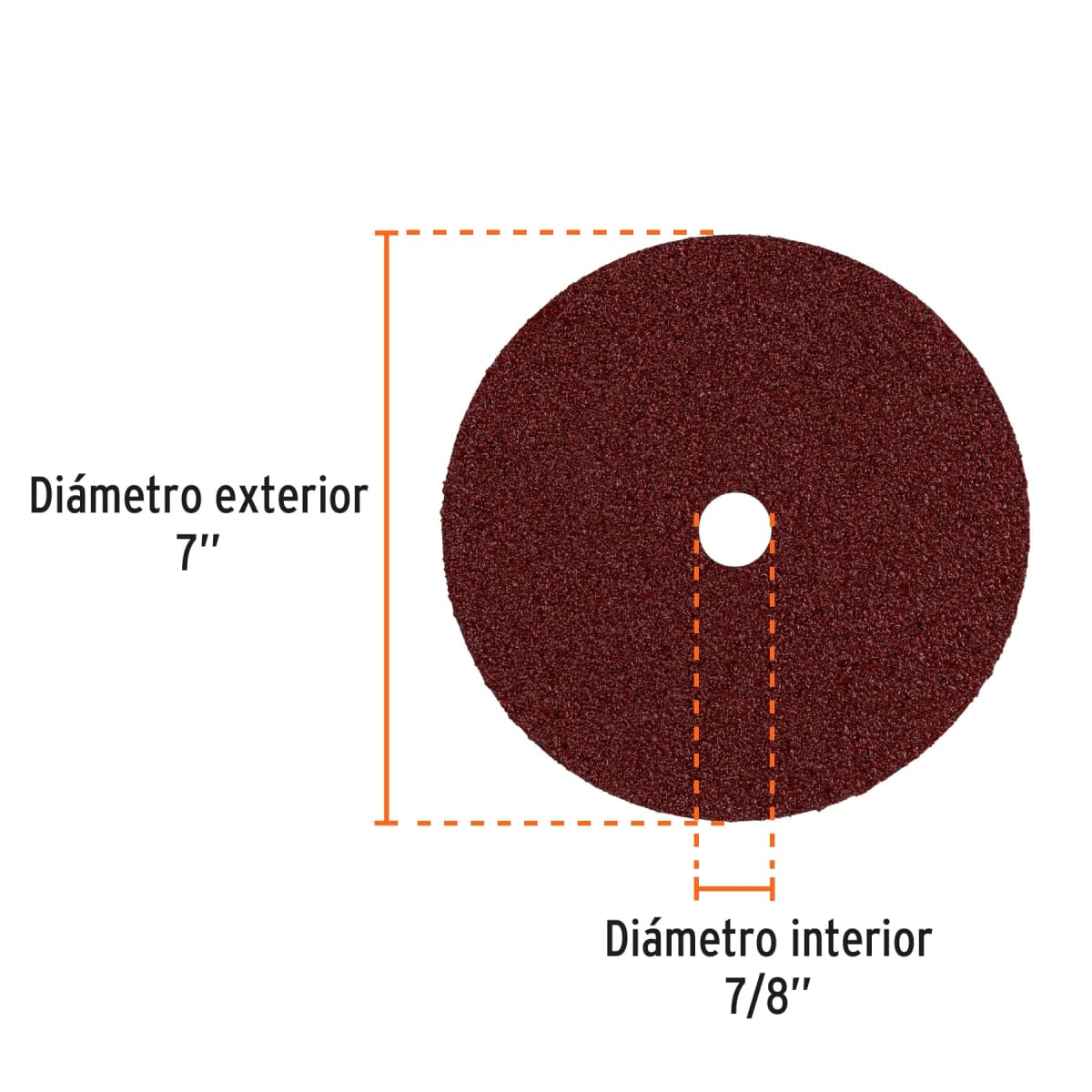 Disco de lija de 7´´ con respaldo de fibra, grano 24, Truper2