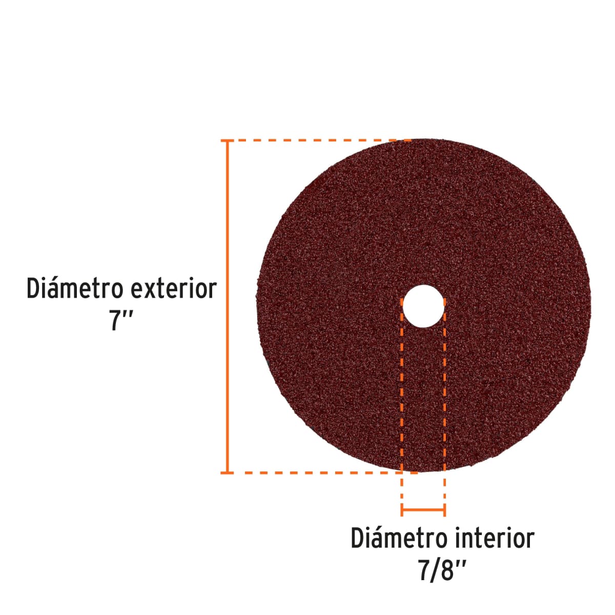 Disco de lija de 7´´ con respaldo de fibra, grano 36, Truper2