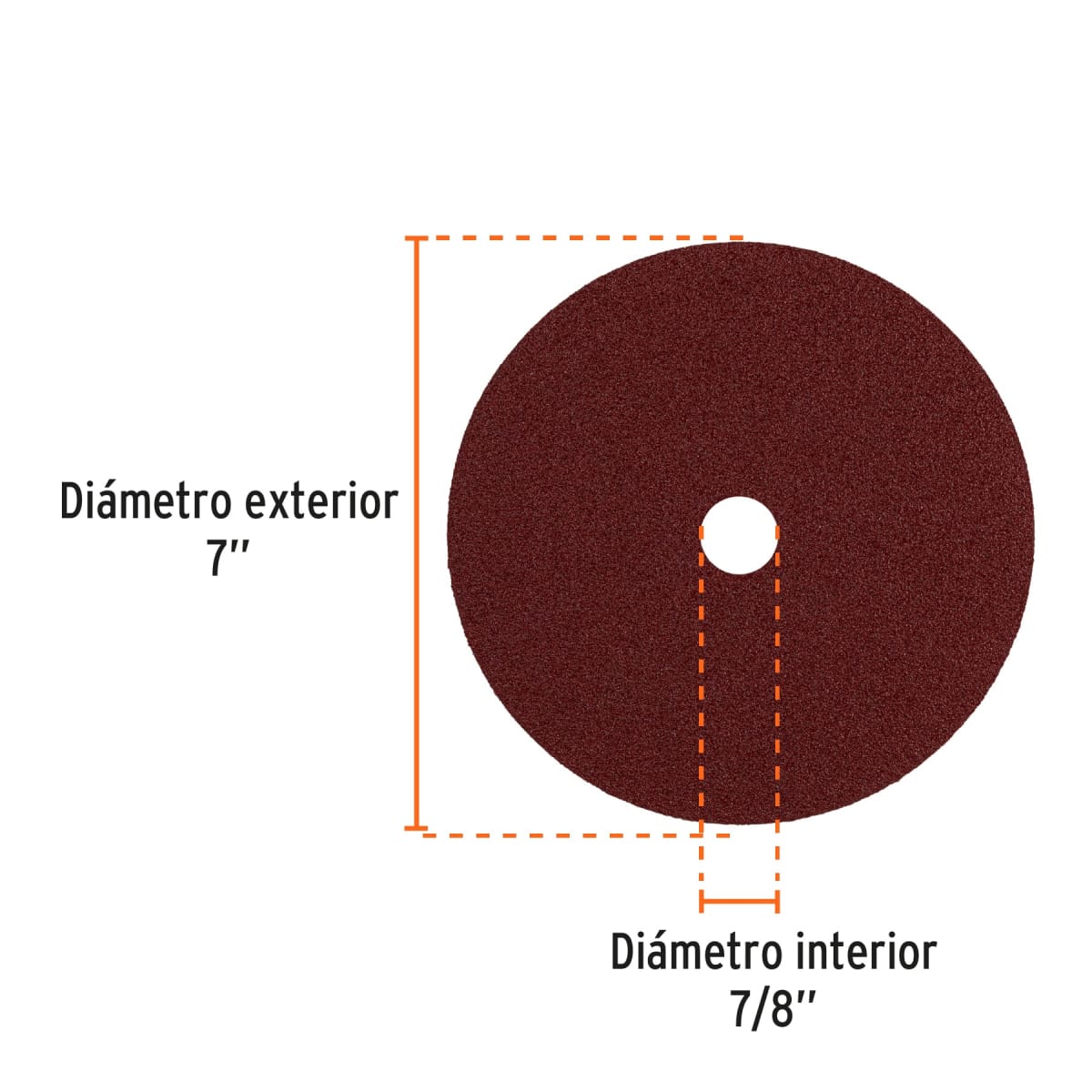 Disco de lija de 7´´ con respaldo de fibra, grano 50, Truper2