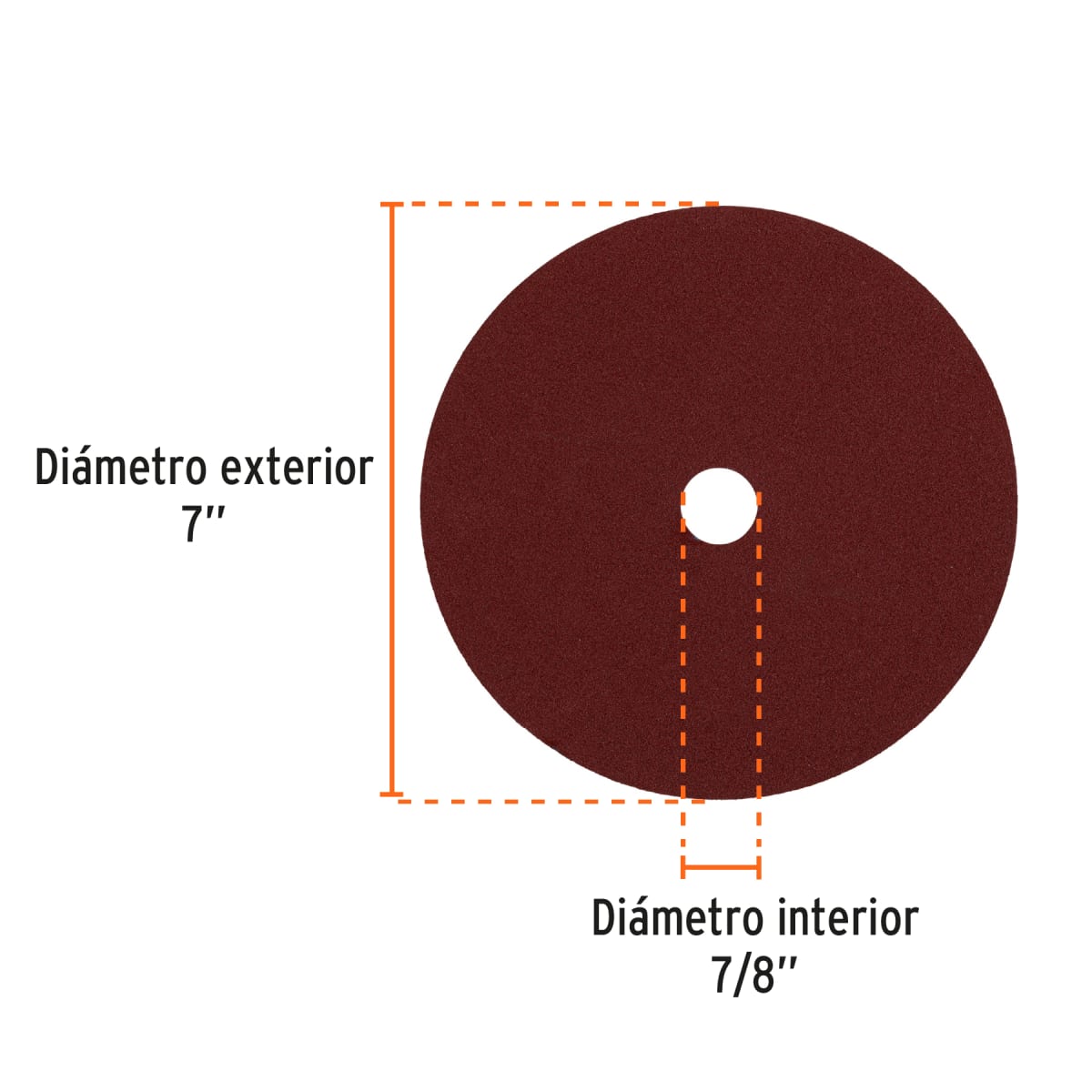 Disco de lija de 7´´ con respaldo de fibra, grano 80, Truper2