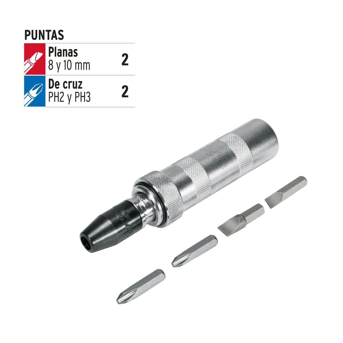 Desarmador de impacto con 4 puntas truper7