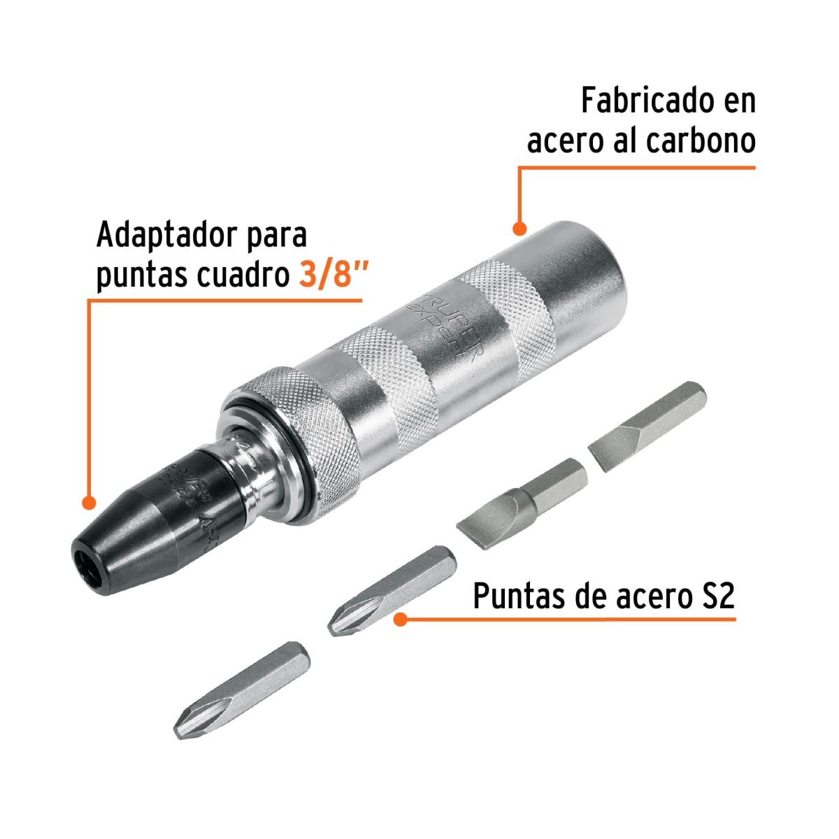 Desarmador de impacto con 4 puntas truper4