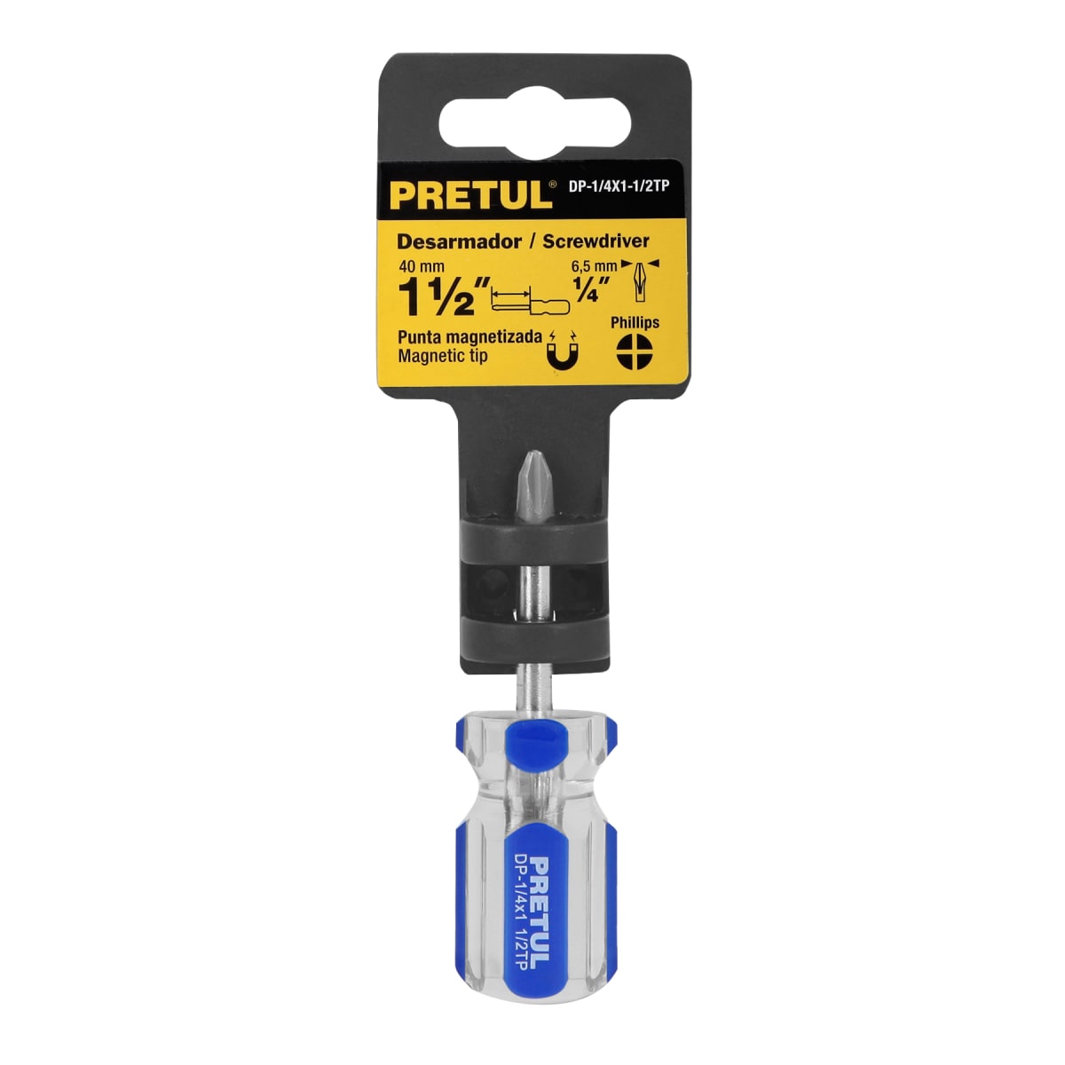 Desarmador de cruz 1/4 x 1-1/2´´ mango de PVC, Pretul4
