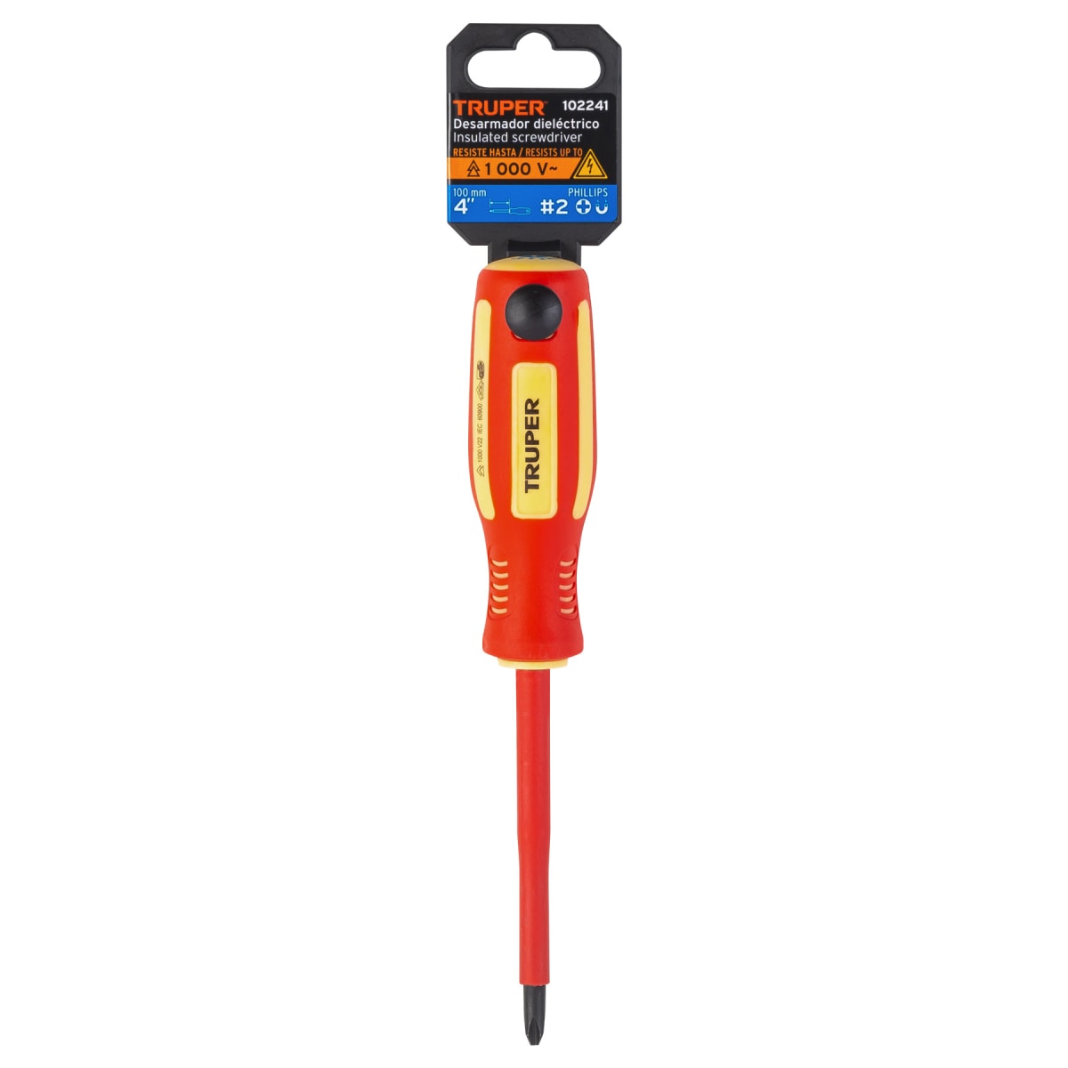 Desarmador dieléctrico de cruz 1/4' x 4', Truper4