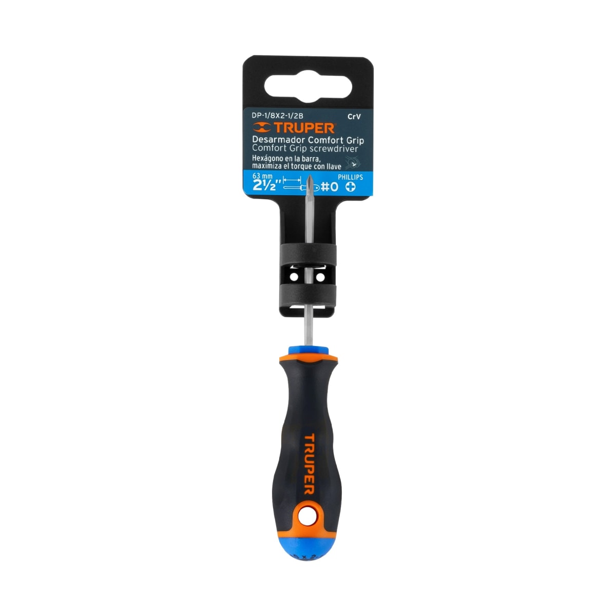 Desarmador de cruz 1/8´´ x 2-1/2´´ mango Comfort Grip, Truper4