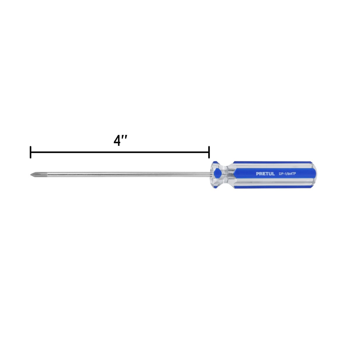 Desarmador de cruz 1/8'' x 4'' mango de pvc Pretul3