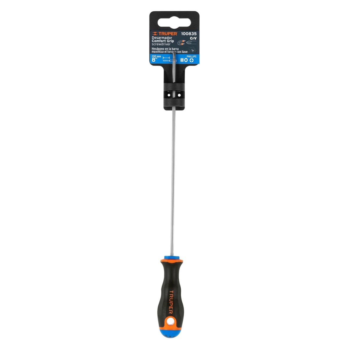 Desarmador de cruz 1/8´´ x 8´´ mango Comfort Grip, Truper4
