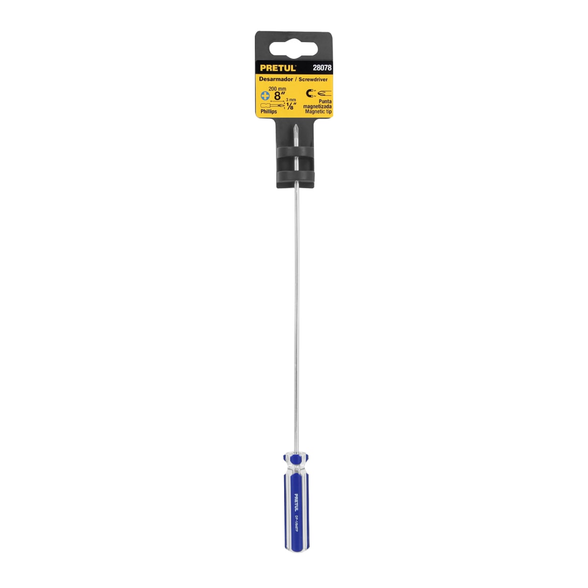 Desarmador de cruz 1/8´´ x 8´´ mango de PVC, Pretul4