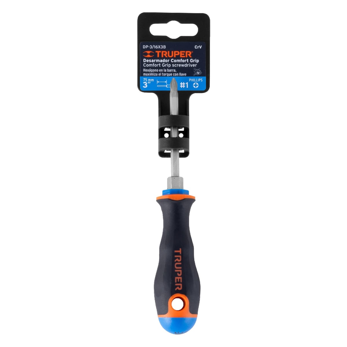 Desarmador de cruz 3/16´´ x 3´´ mango Comfort Grip, Truper4