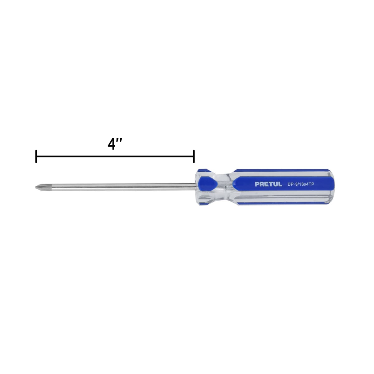 Desarmador de cruz 3/16 x 4´´ mango de PVC, Pretul3
