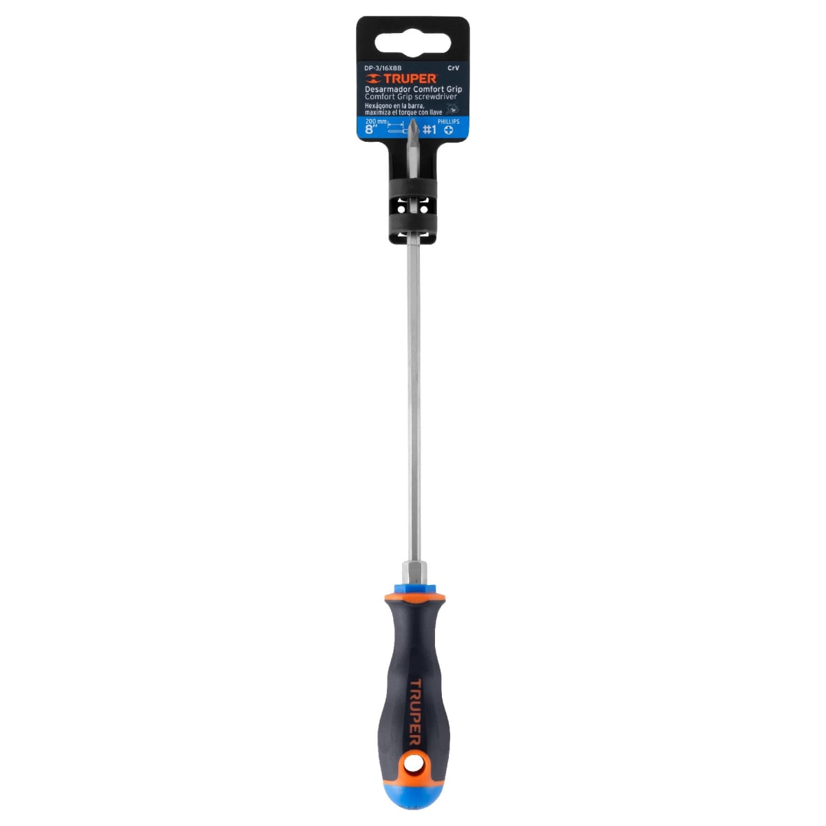 Desarmador de cruz 3/16´´ x 8´´ mango Comfort Grip, Truper4