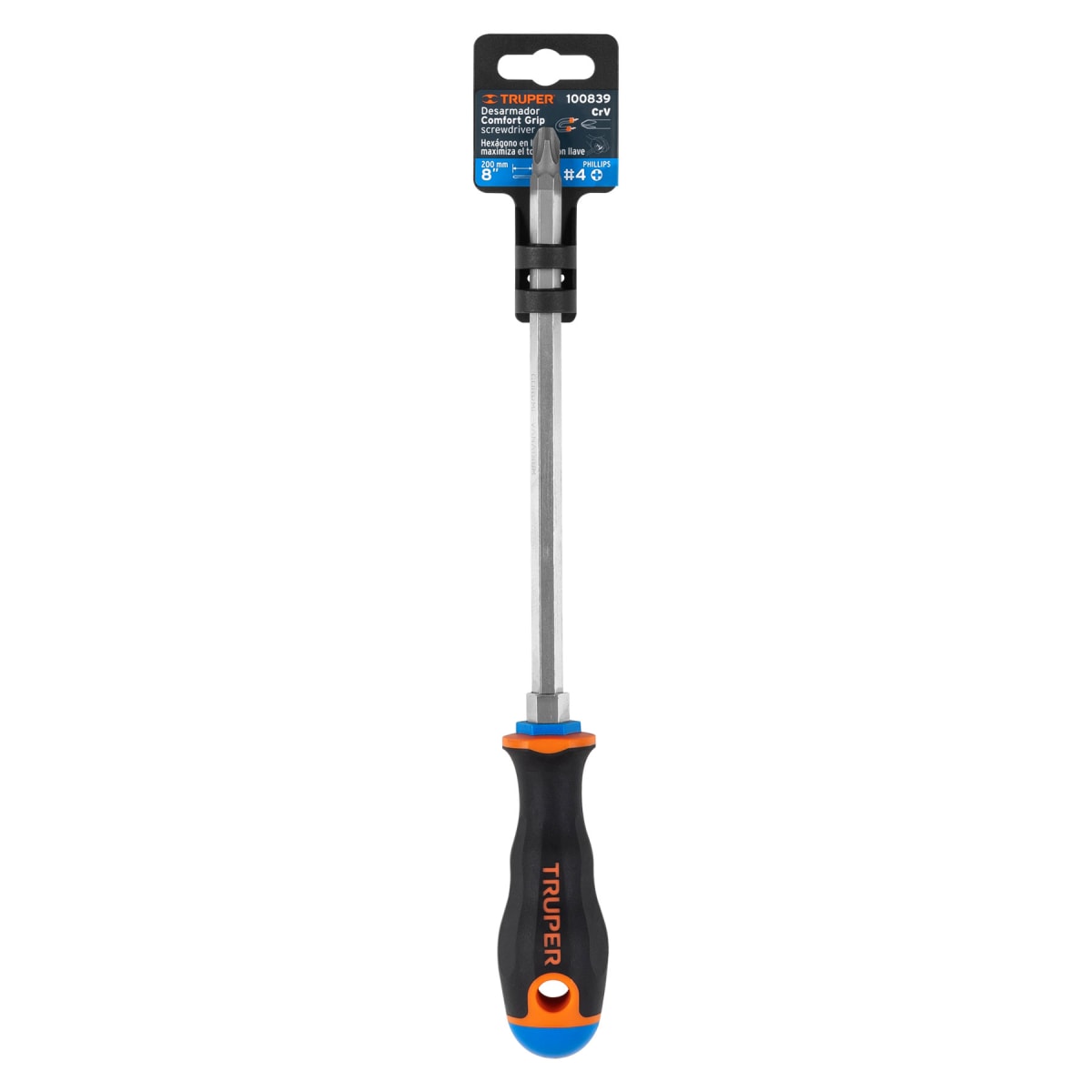 Desarmador de cruz 3/8'' x 8'' mango comfort grip. truper4