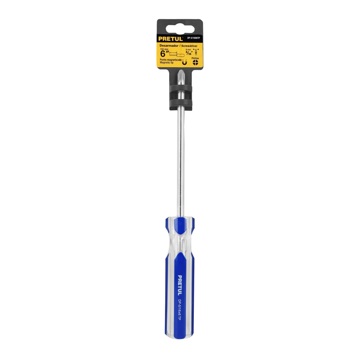Desarmador de cruz 5/16 x 6´´ mango de PVC, Pretul4