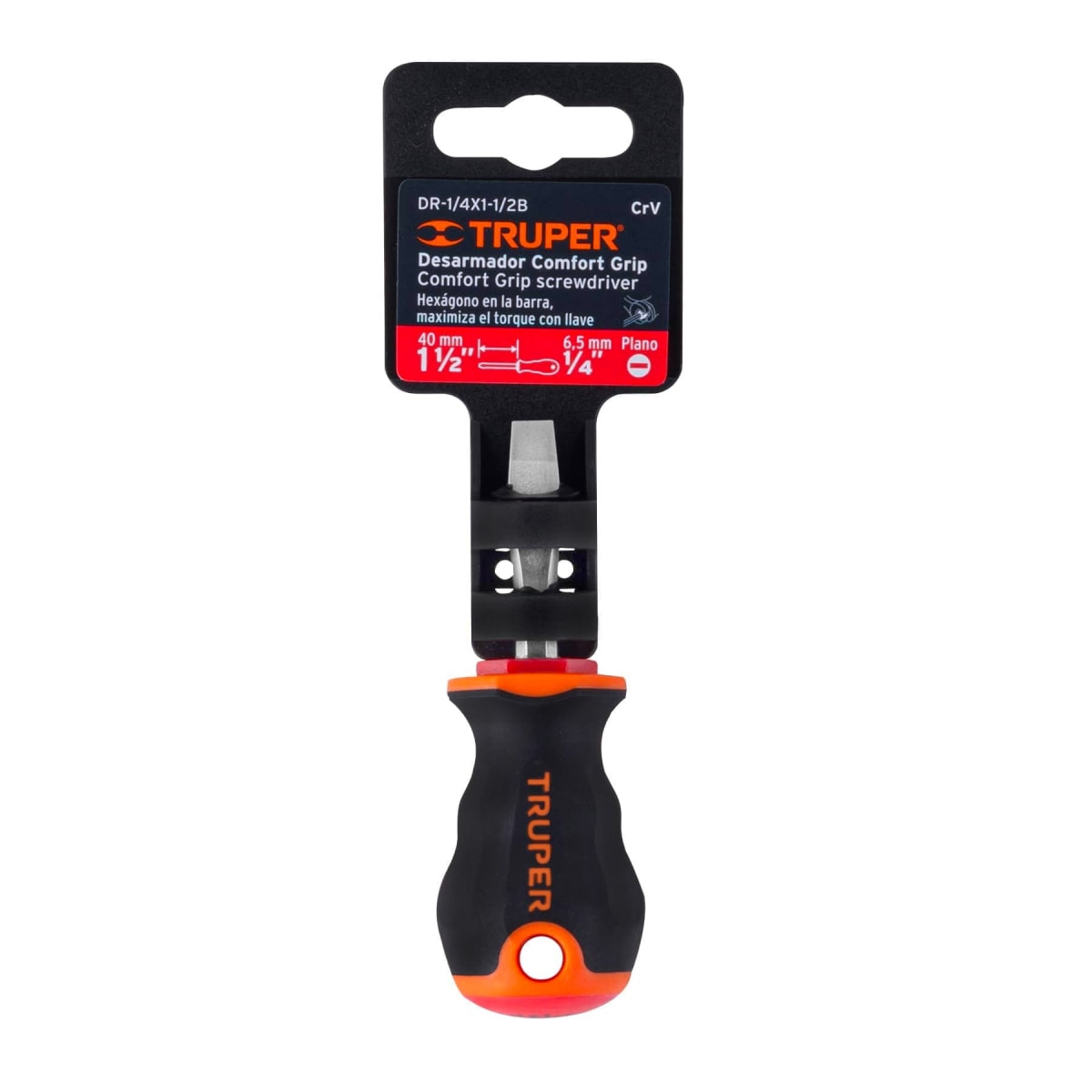 Desarmador plano 1/4´´ x 1-1/2´´ mango Comfort Grip, Truper4