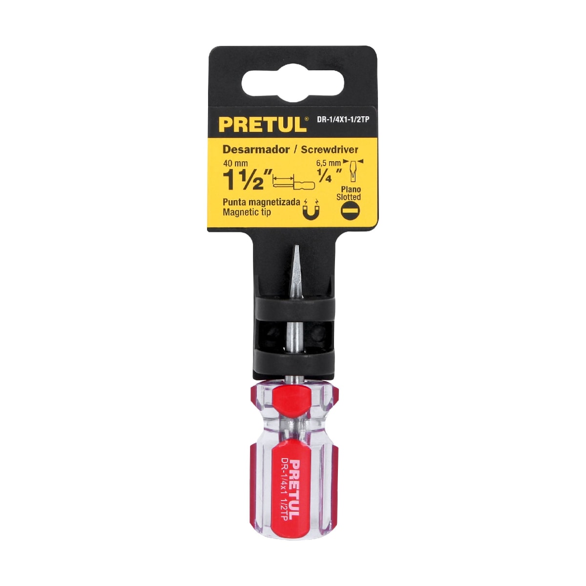 Desarmador plano 1/4 x 1-1/2´´ mango de PVC, Pretul4