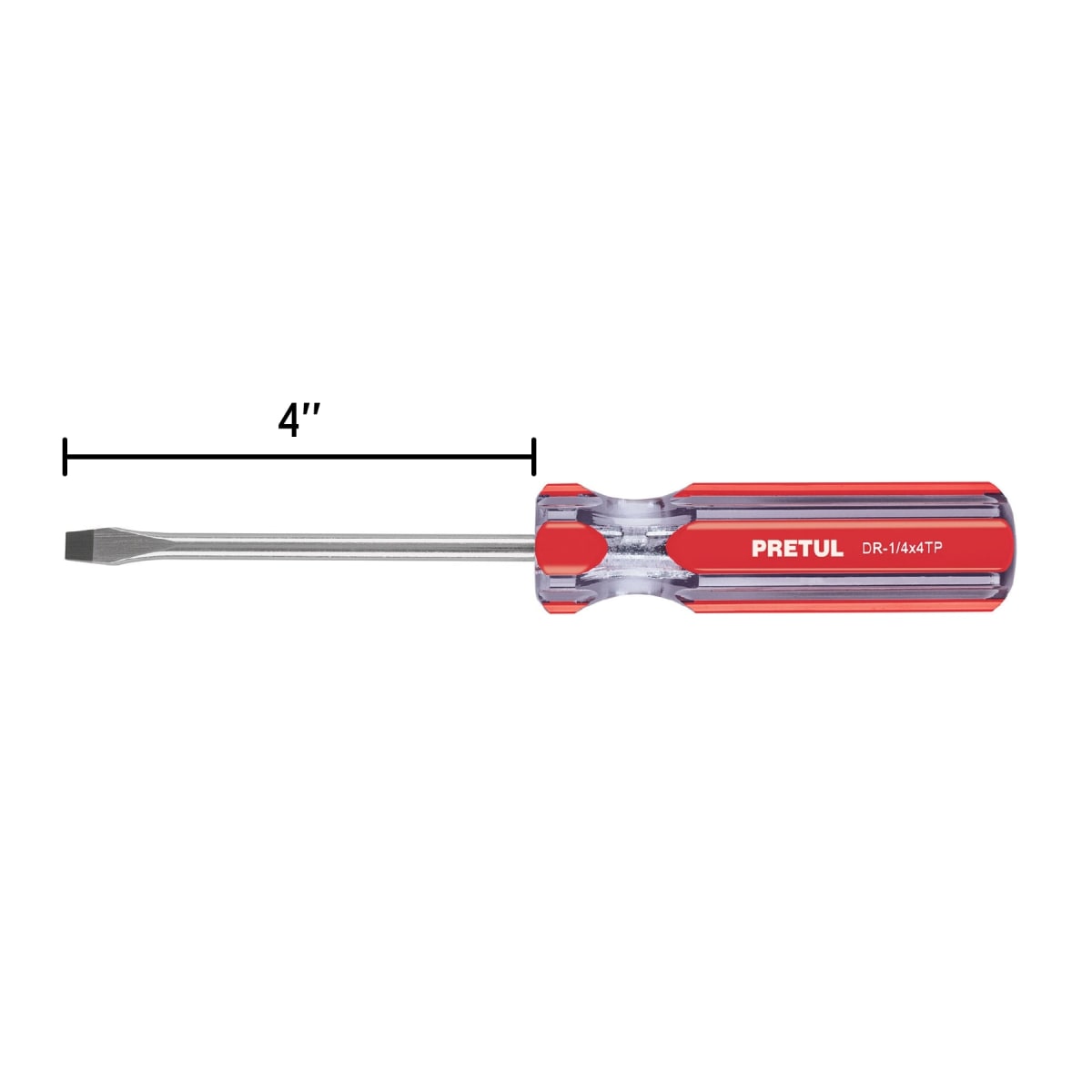 Desarmador plano 1/4 x 4'' mango de pvc. pretul3