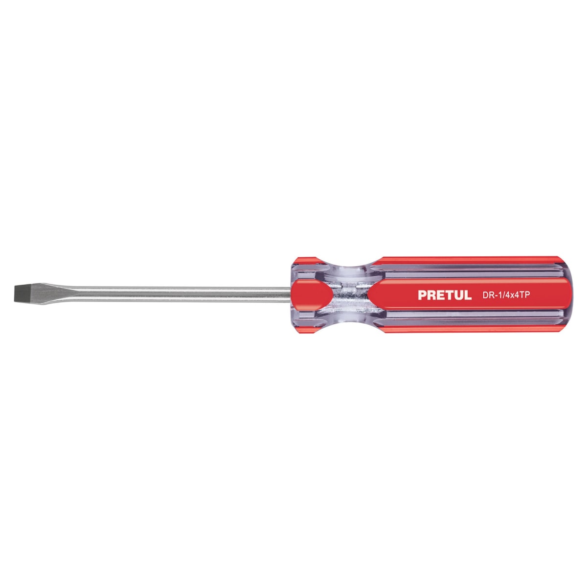 Desarmador plano 1/4 x 4'' mango de pvc. pretul1