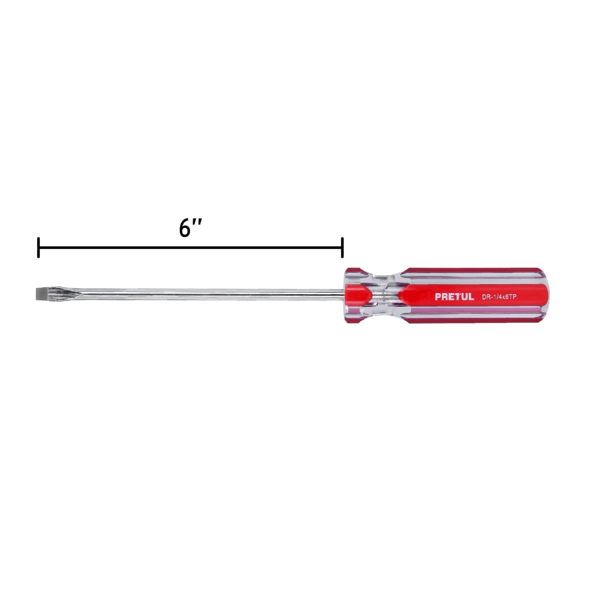 Desarmador plano 1/4 x 6'' mango de pvc. pretul3