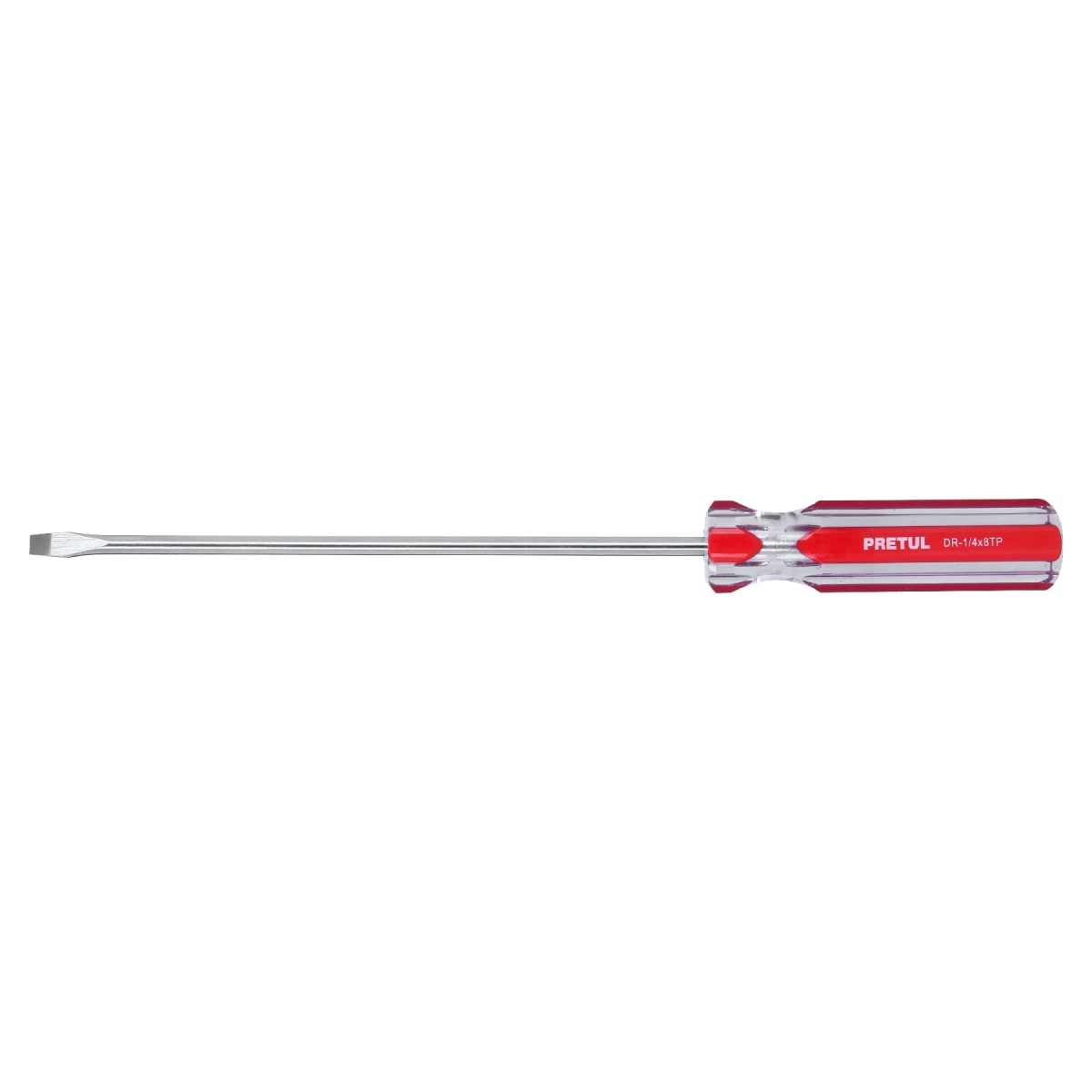 Desarmador plano 1/4 x 8'' mango de pvc. pretul1