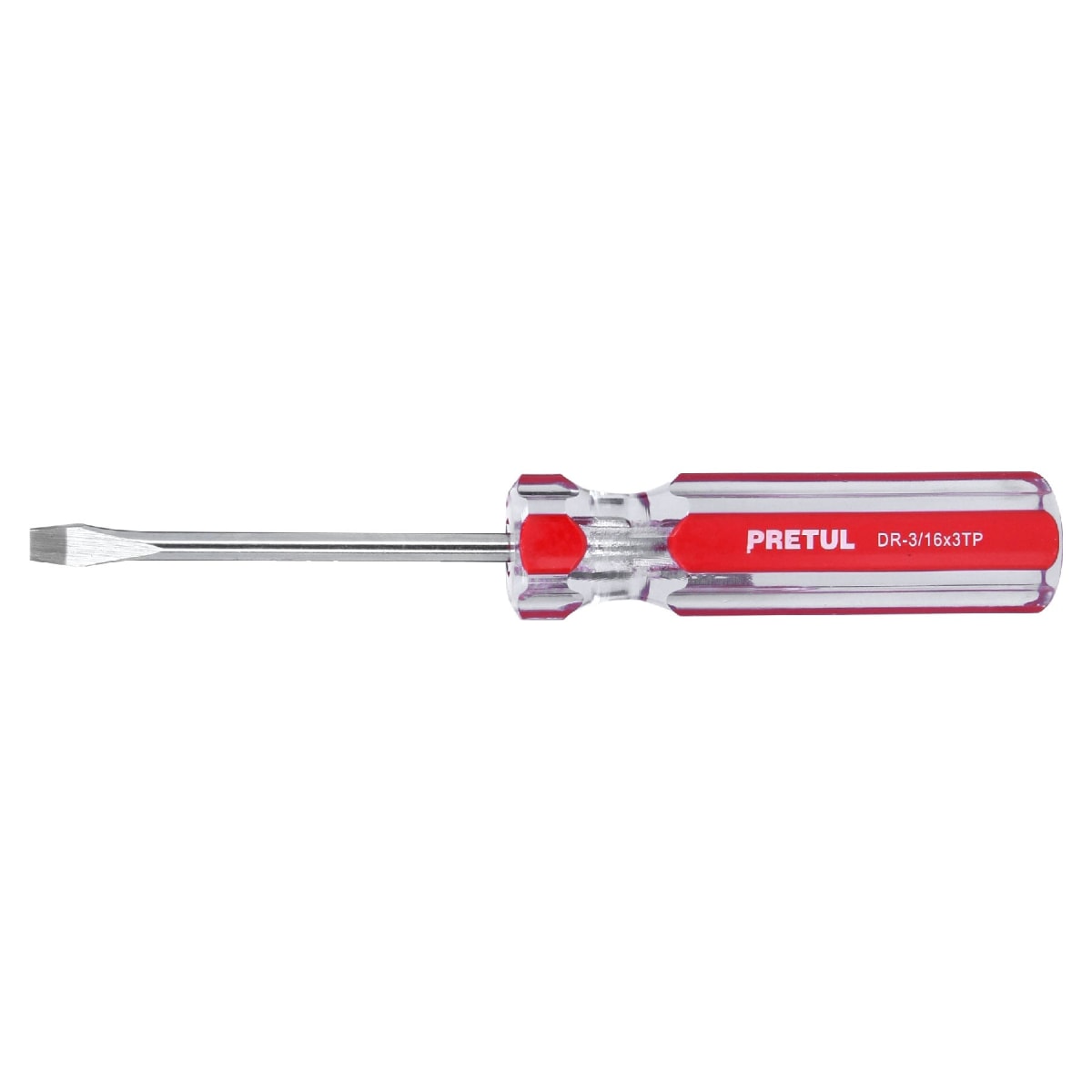 Desarmador plano 3/16 x 3´´ mango de PVC, Pretul1