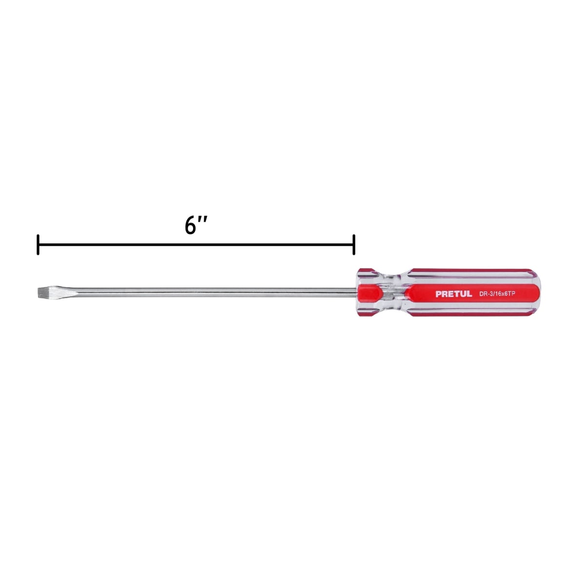 Desarmador plano 3/16 x 6´´ mango de PVC, Pretul3