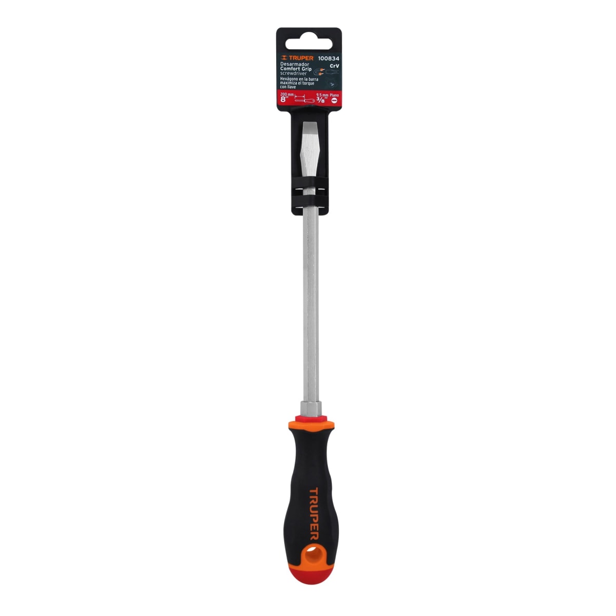 Desarmador plano 3/8´´ x 8´´ mango Comfort Grip, Truper4