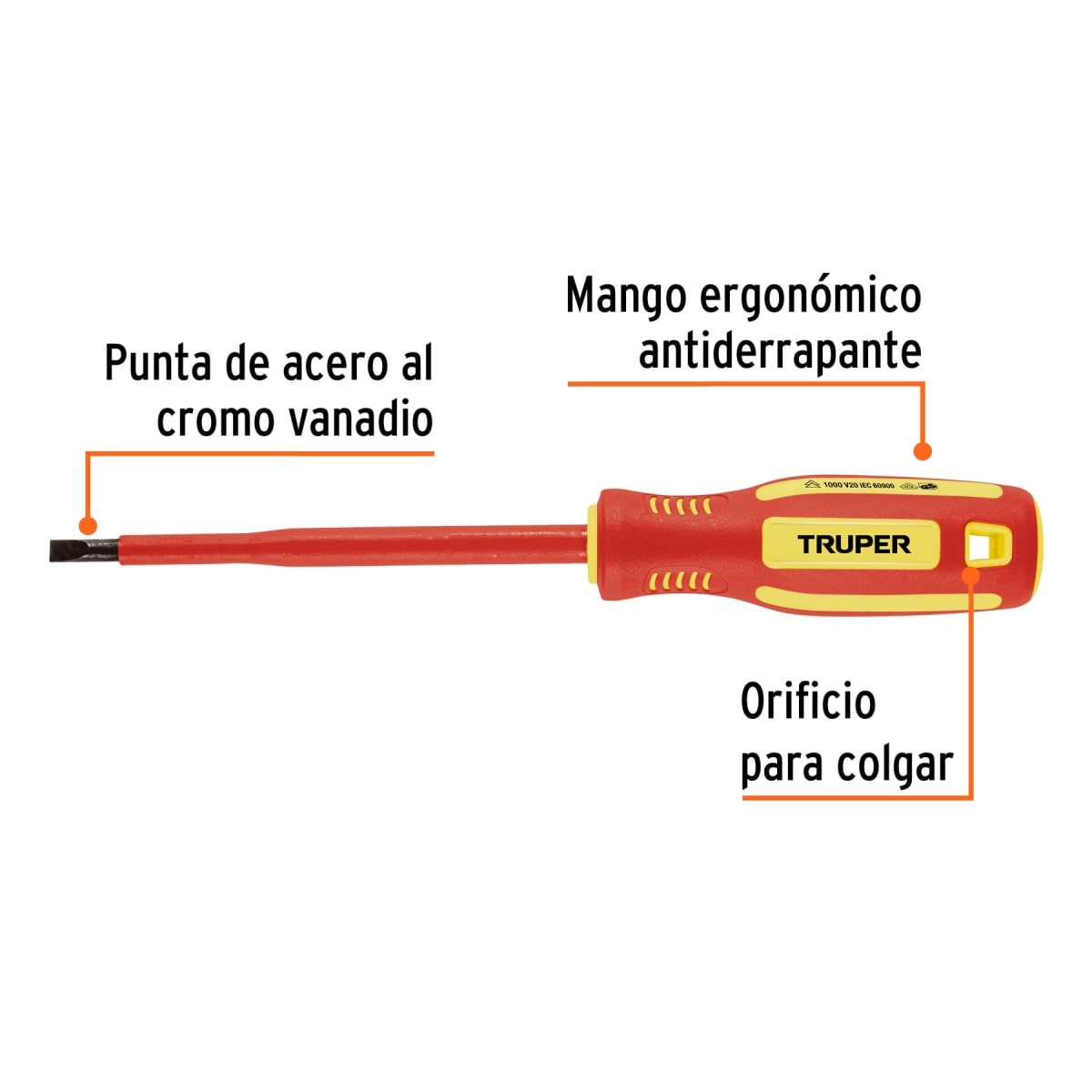 DR-7/32X5D Desarmador dieléctrico plano 7/32' x 5', Truper2