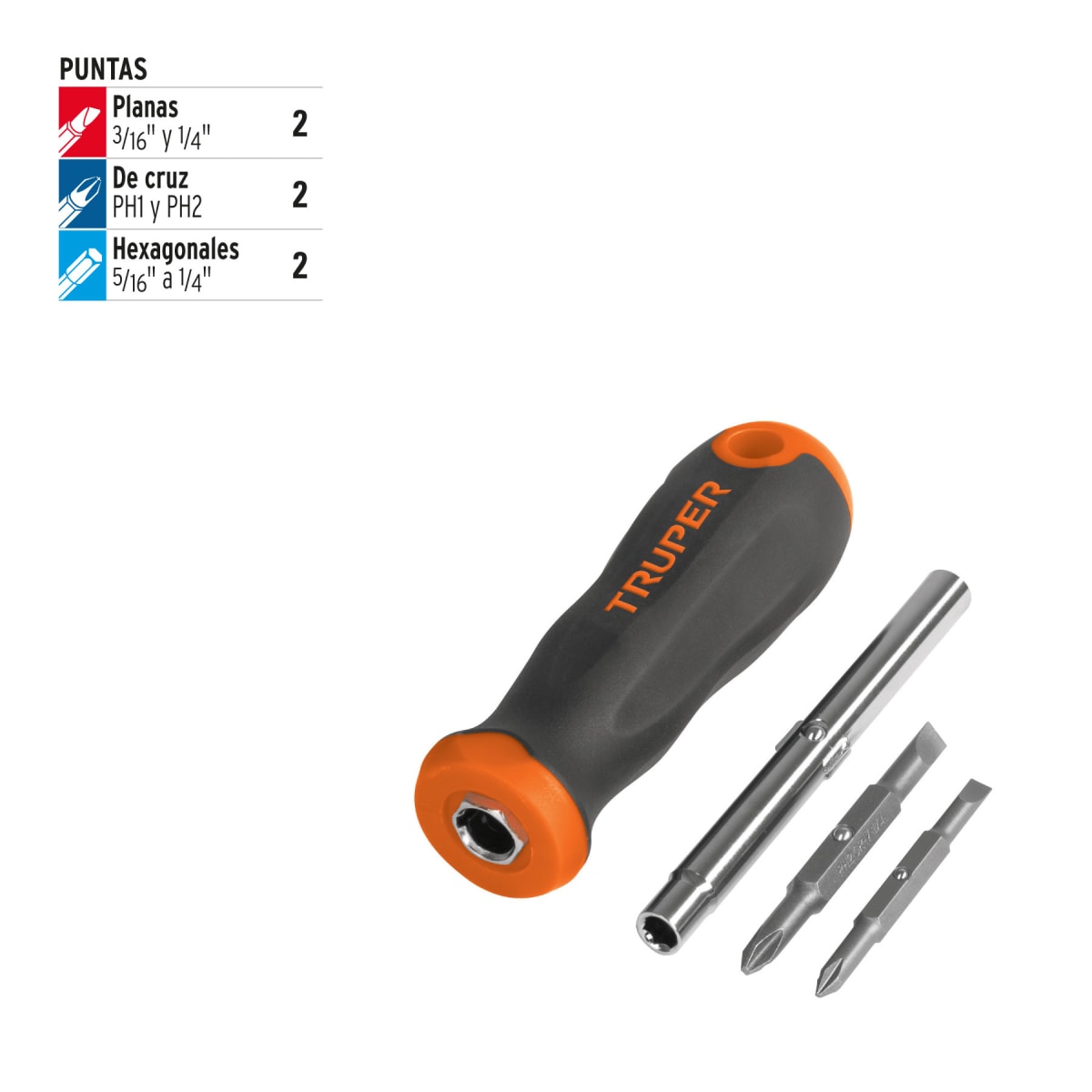 Desarmador 2 puntas dobles y barra con 2 cajas hexagonales Truper4