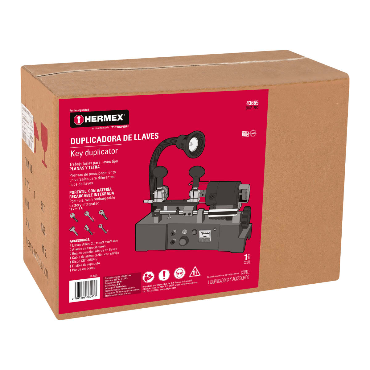 Duplicadora de llaves, 6 tipos, Hermex6