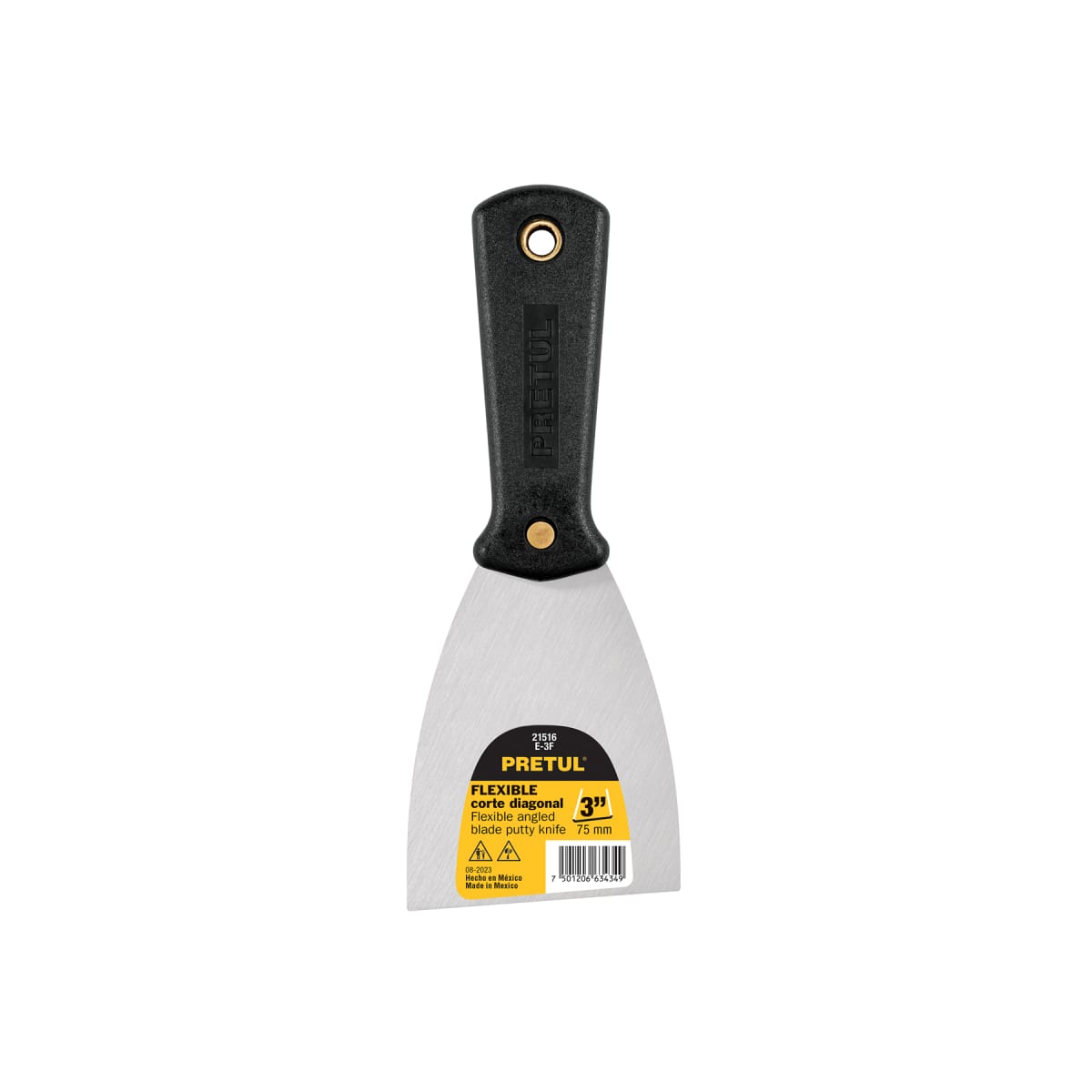 Espátula flexible 3´´ con mango de plástico, Pretul1