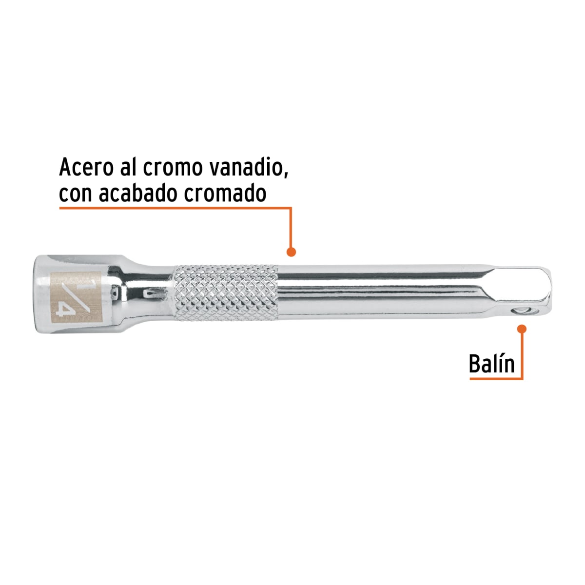 Extensión de 3'' para ratchet, para dados encastre 1/4'' Truper2