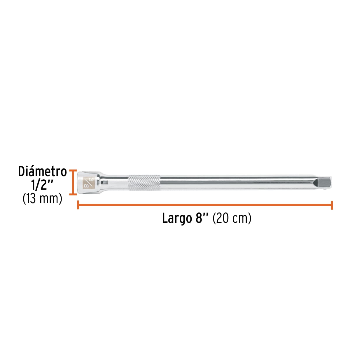 Extensión de 8'' para ratchet, para dados encastre 3/8'' Truper3