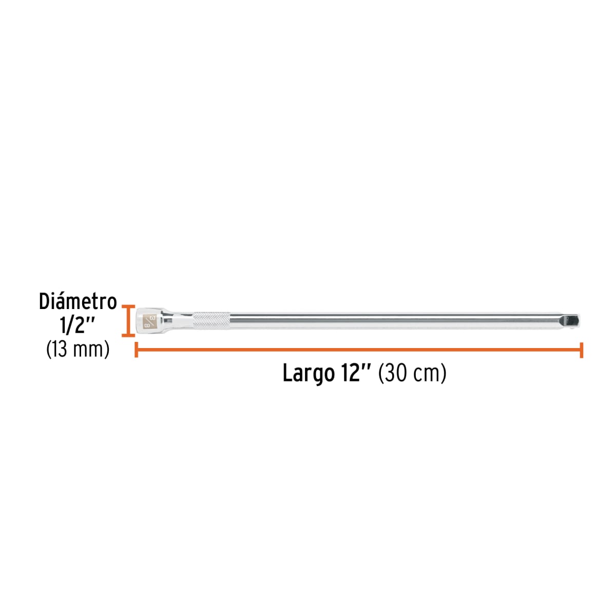 Extensión de 12'' para ratchet, para dados encastre 3/8'' Truper3