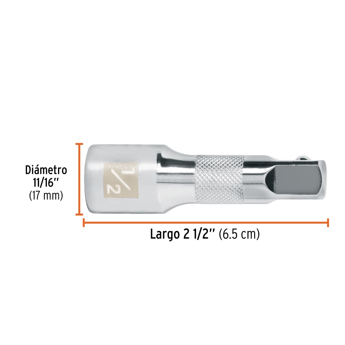 Extensión de 2-1/2'' para ratchet para dados encastre 1/2''  Truper3