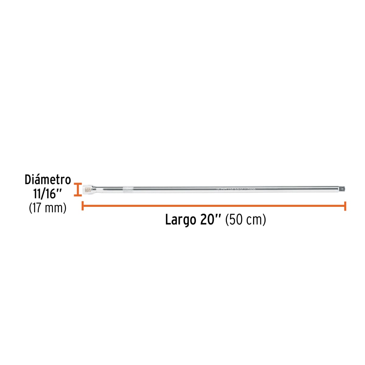 Extensión de 20'' para ratchet para dados encastre 1/2'' Truper3