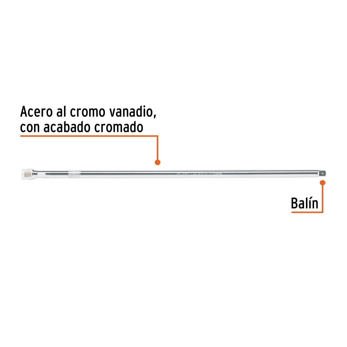Extensión de 24'' para ratchet para dados encastre 1/2'' Truper2