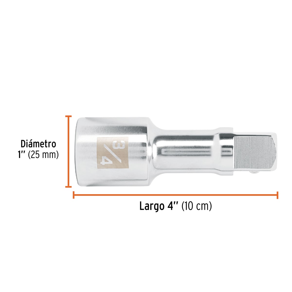 Extensión de 4´´ para ratchet, para dados encastre 3/4´´ Truper3
