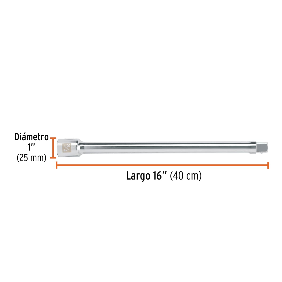 Extensión de 16´´ para ratchet, para dados encastre 3/4´´ Truper3
