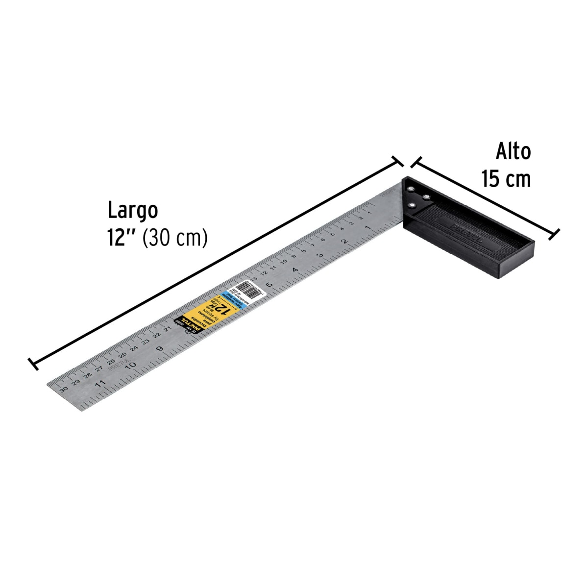Escuadra 12´´ para carpintero, Pretul3