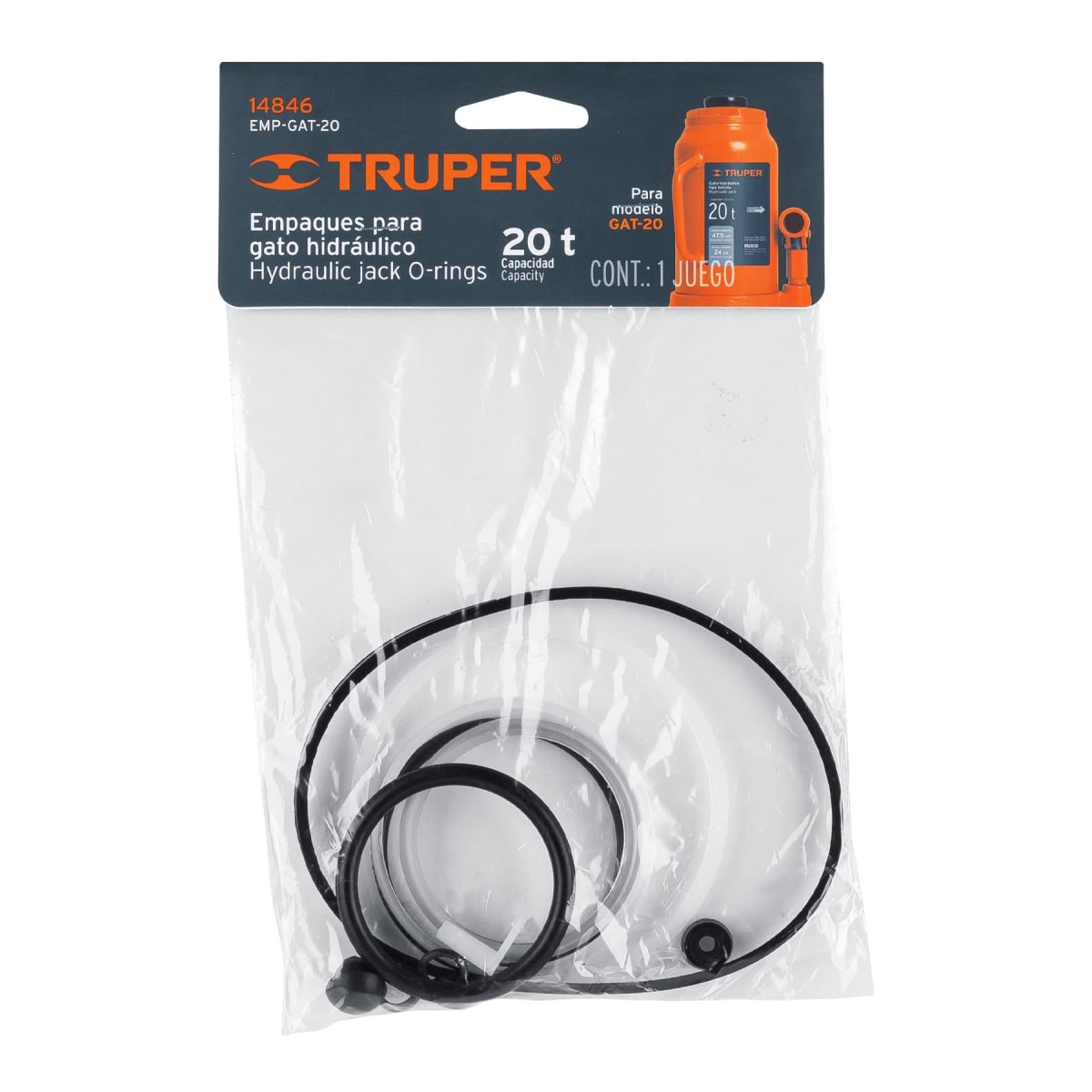 Empaques para gata de botella de 20 Ton, Truper2