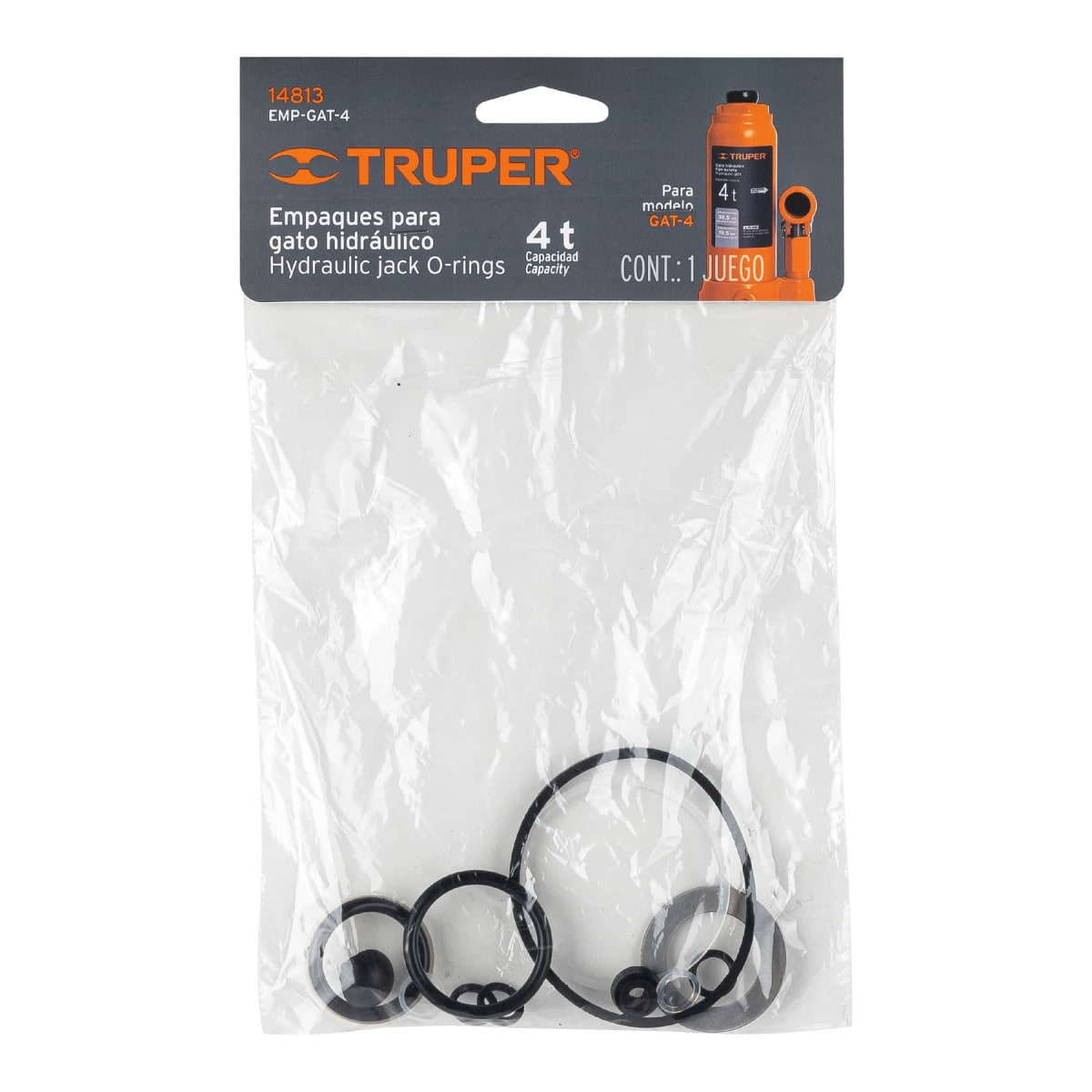 Empaques para gata de botella de 4 ton. truper2