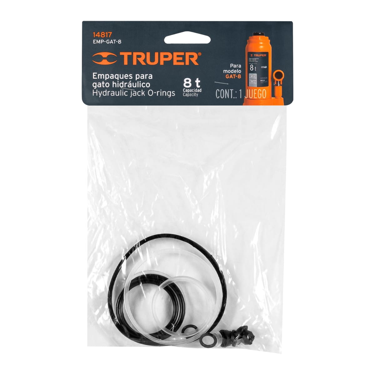 Empaques para gata de botella de 8 Ton, Truper2