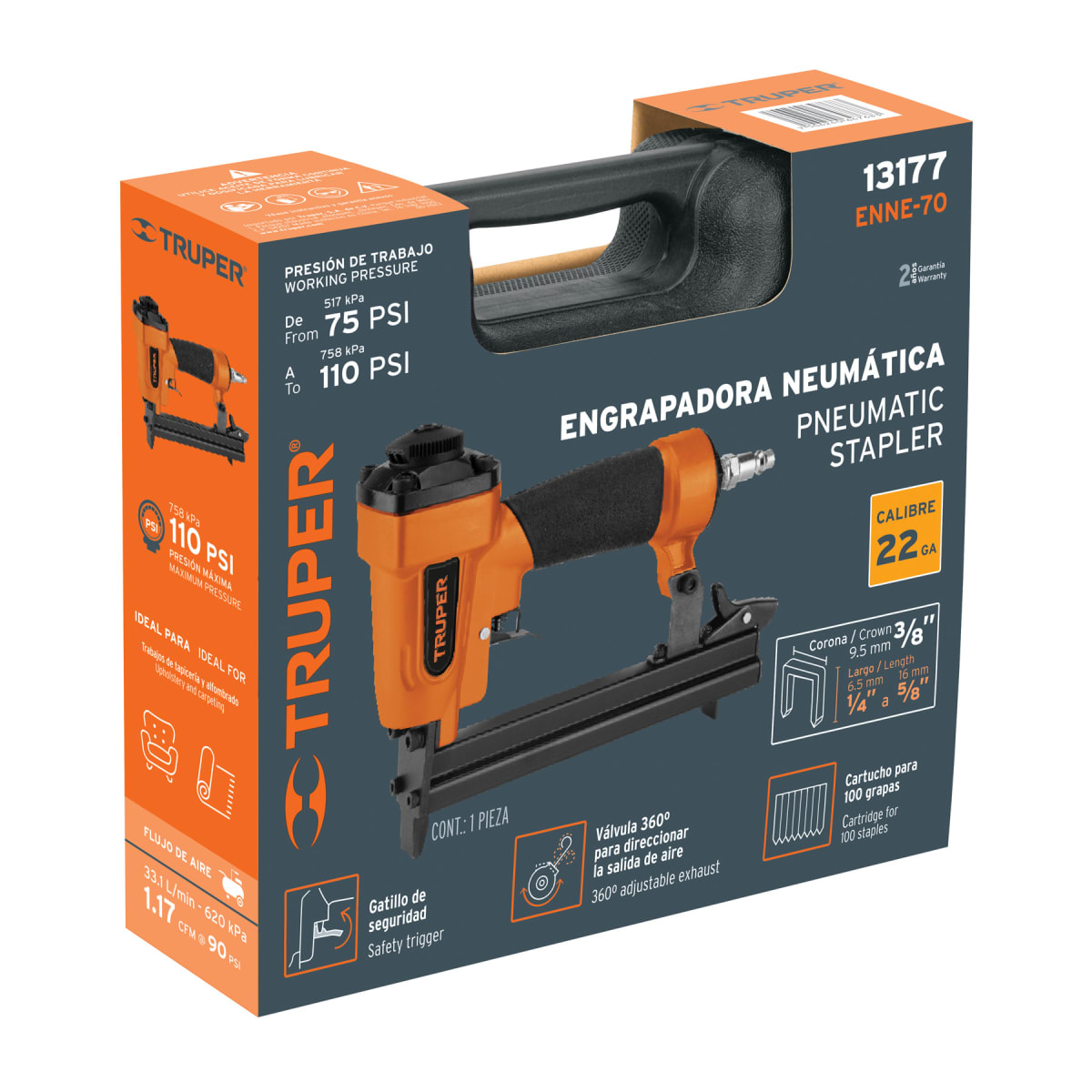 Engrapadora Neumática Profesional Calibre 22 Truper5