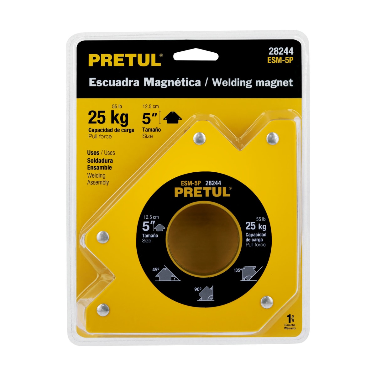 Escuadra magnética 5' para soldar, capacidad 24 kg, Pretul2