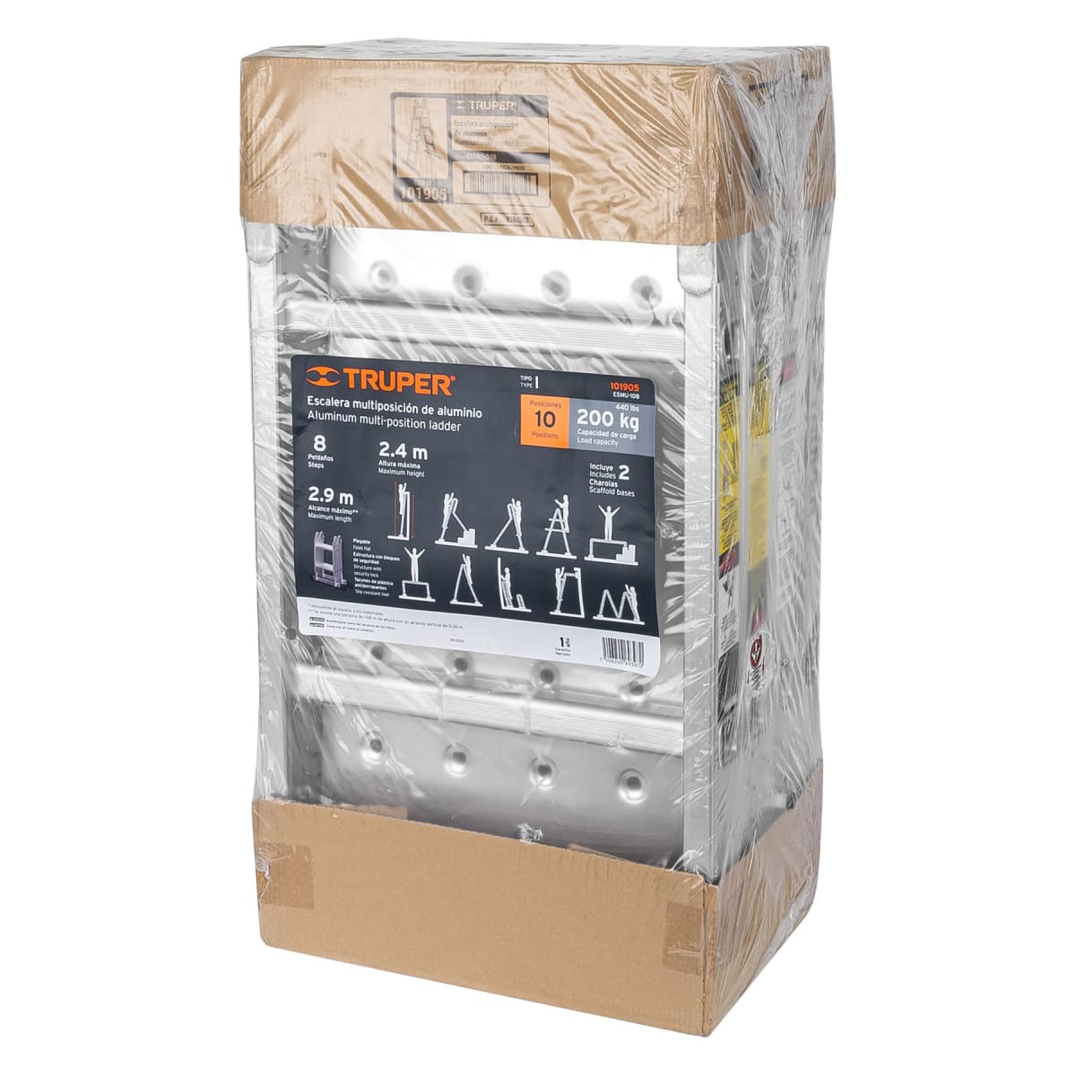 Escalera multiposición 8 peldaños soporta 200Kg Truper8