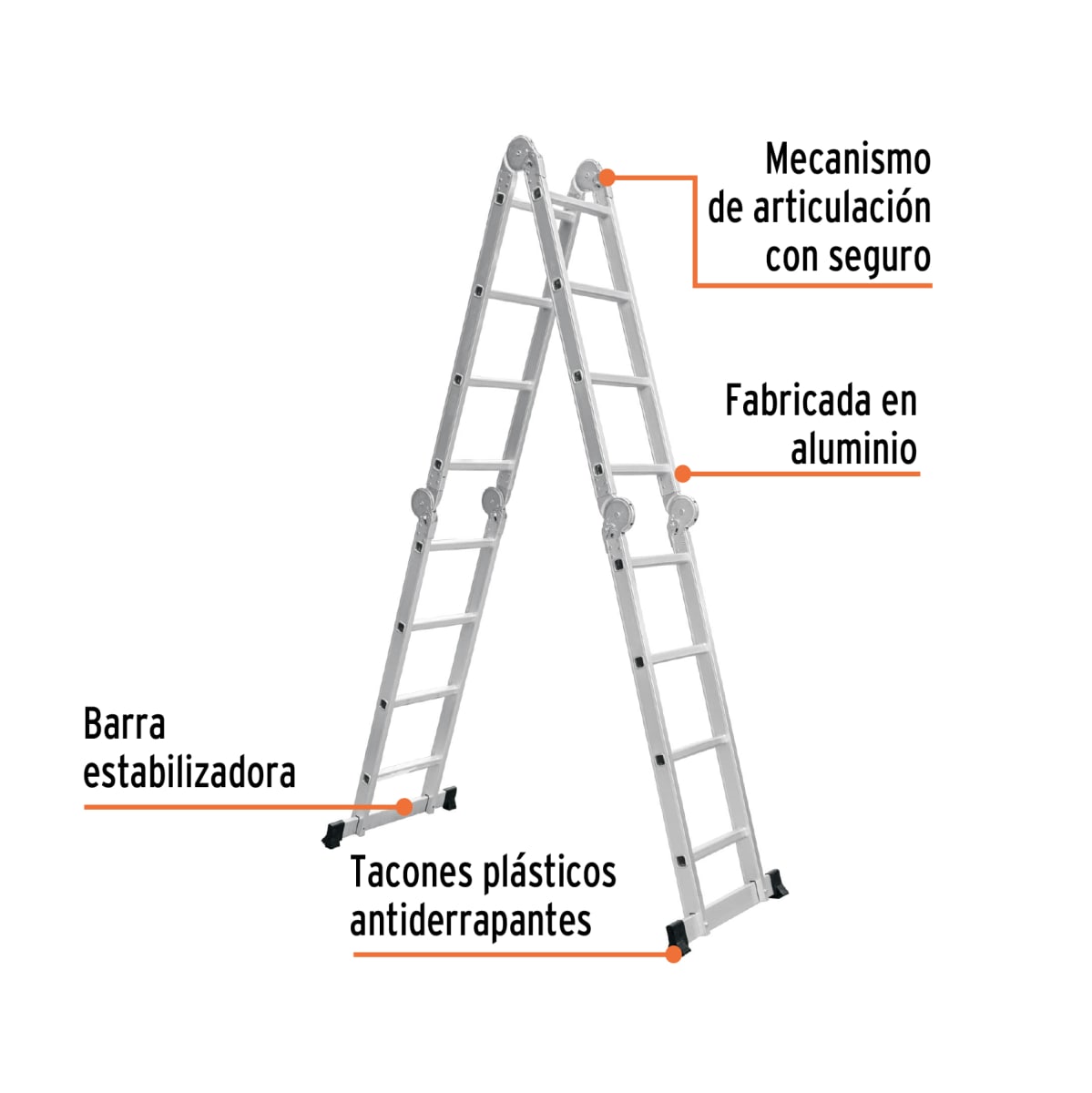 Escalera multiposición 16 peldaños + kit pintor fino Truper6