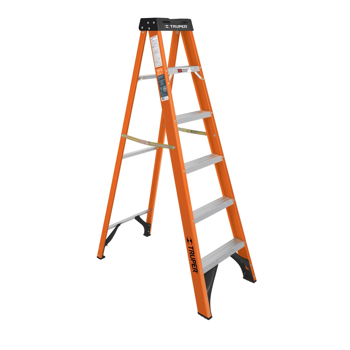 Escalera fibra de vidrio tipo tijera 5 peldaños truper2