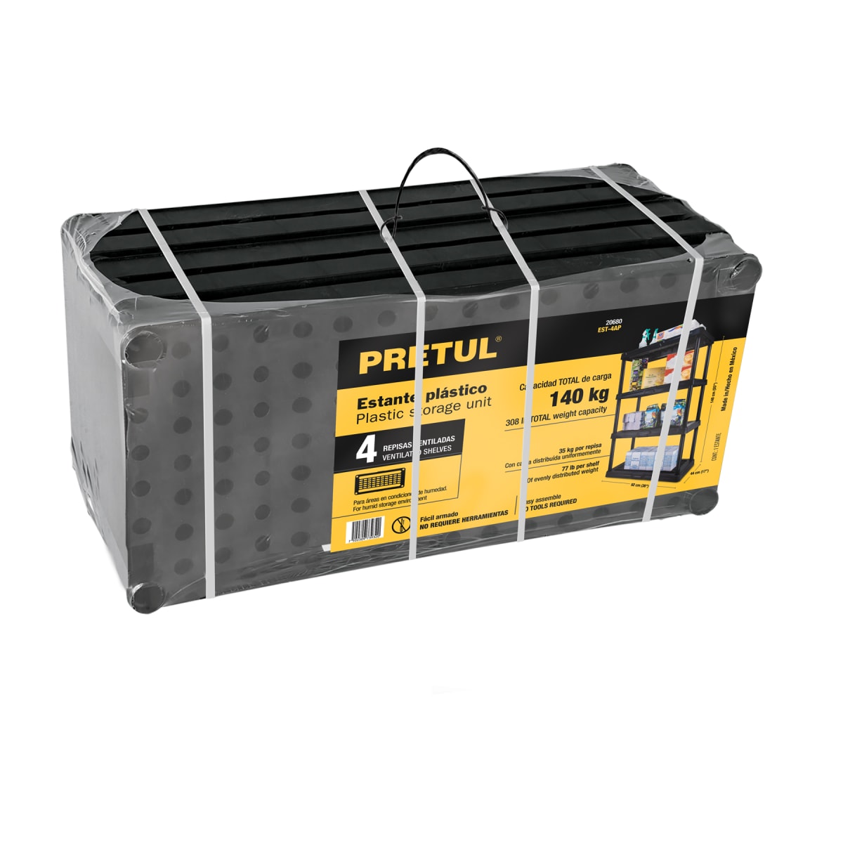Estante organizador de plástico soporta 140 Kg Pretul6